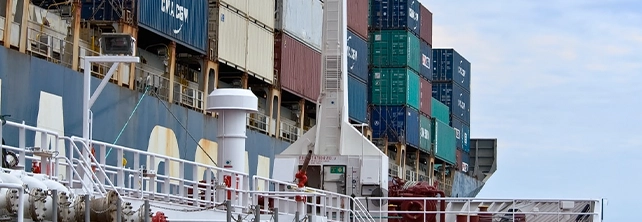 Container ship carrying sea freight